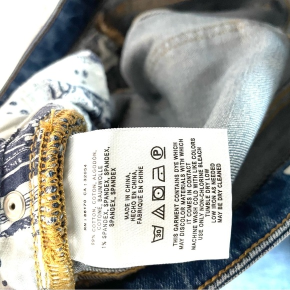 Anthropologie Pilcro Blue Mid-Rise Raw Hem Slim Straight Crop Ankle Jean Pants - Picture 11 of 12